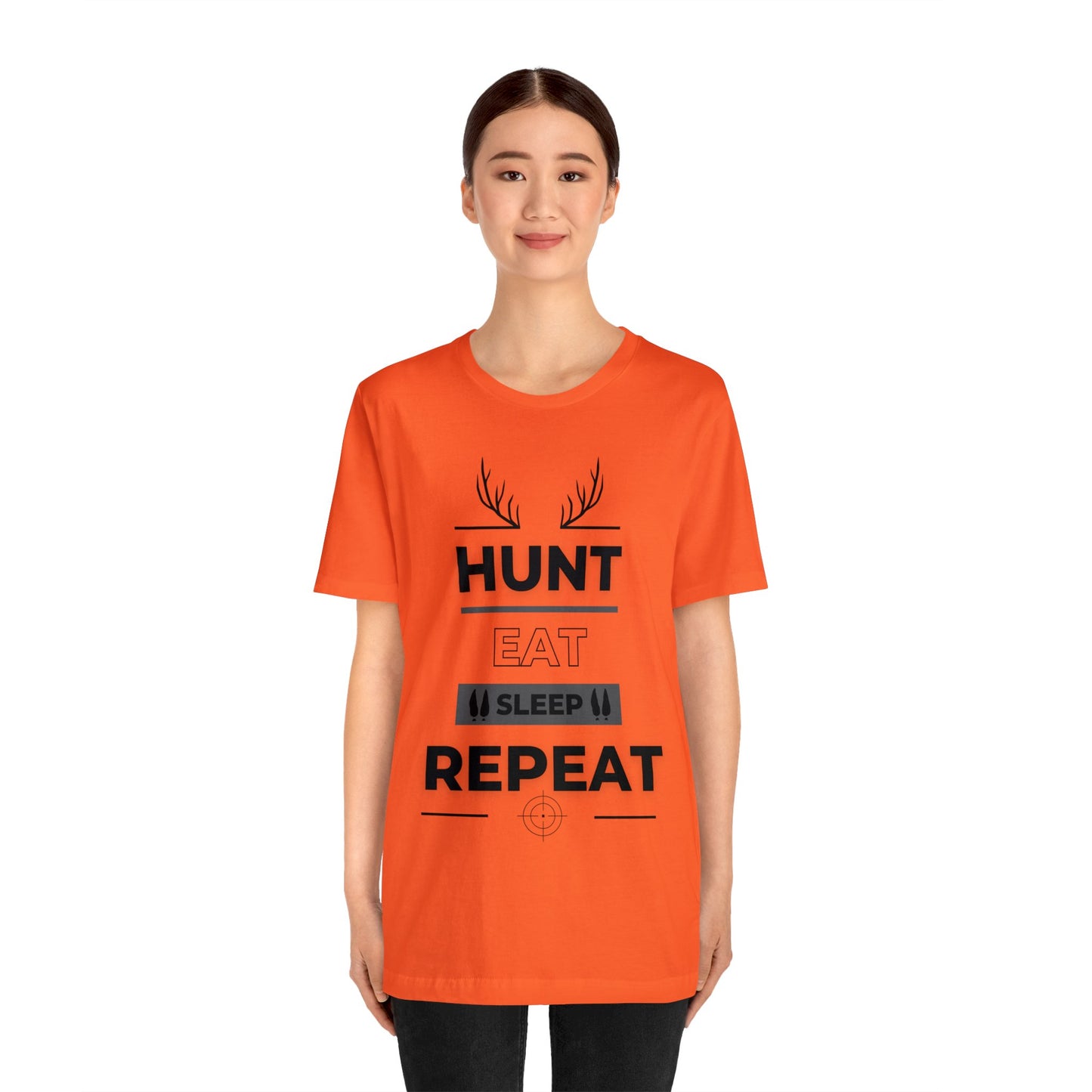 Hunt Eat Sleep Repeat Black Unisex Jersey Short Sleeve Tee