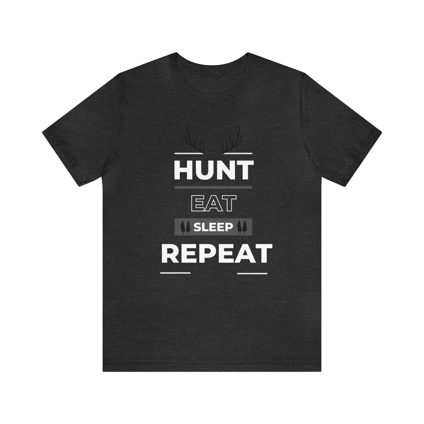 Hunt Eat Sleep Repeat Bla/Wht Unisex Jersey Short Sleeve Tee