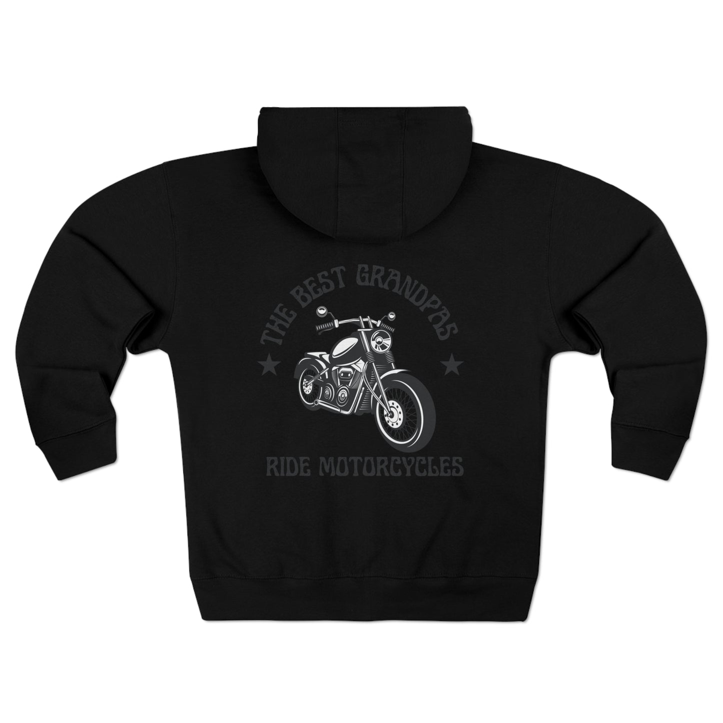 Grandpa Motorcycle Riding Unisex Premium Full Zip Hoodie