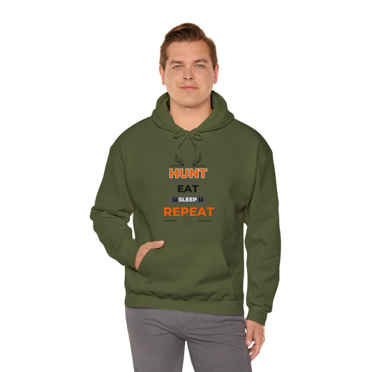 Hunt Eat Sleep Repeat Orange Unisex Heavy Blend™ Hooded Sweatshirt