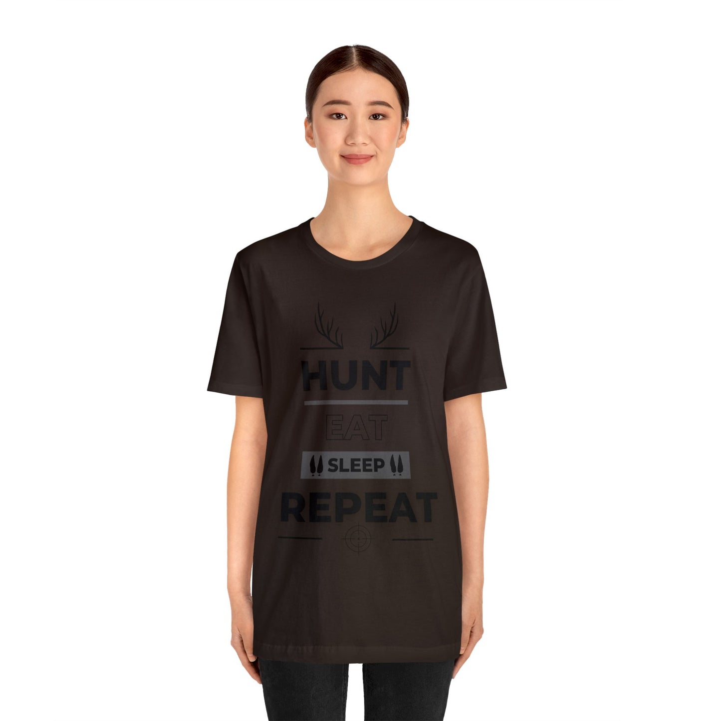 Hunt Eat Sleep Repeat Black Unisex Jersey Short Sleeve Tee