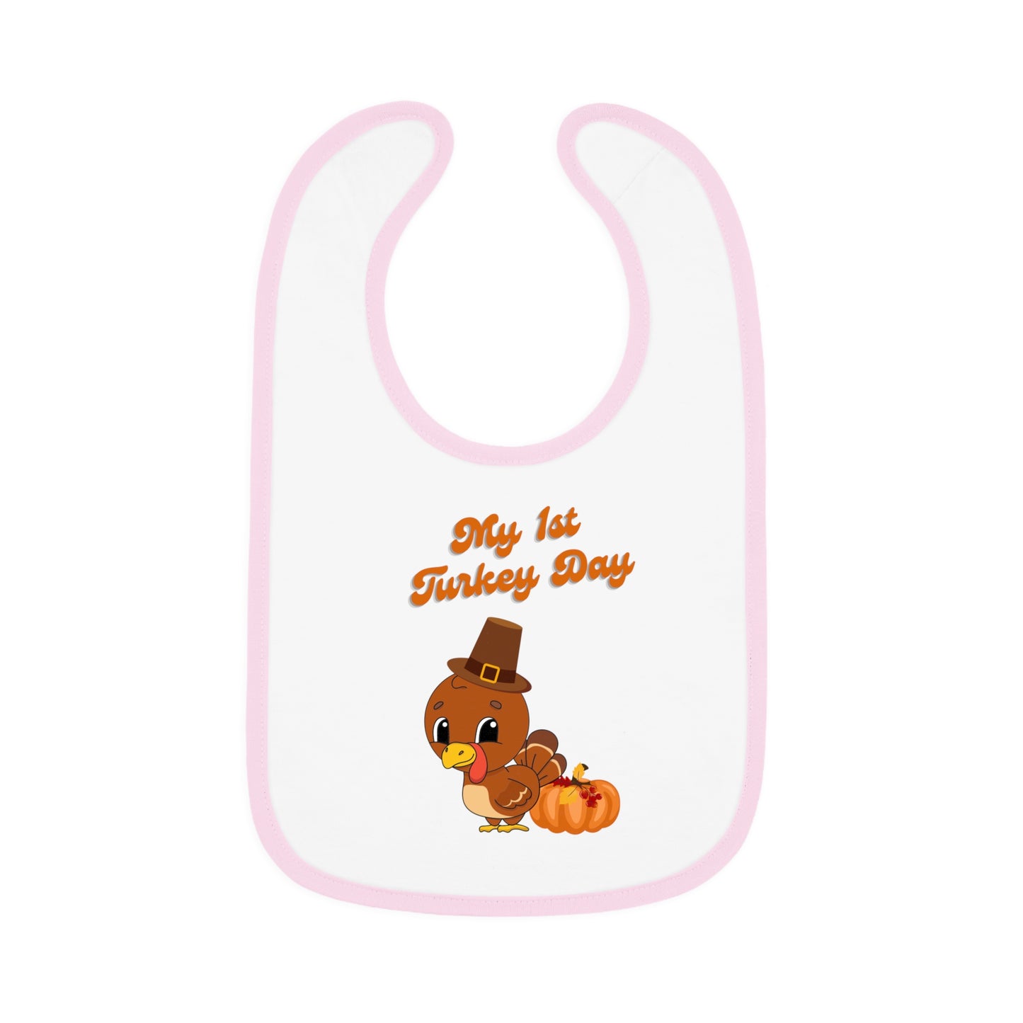 My 1st Turkey Day Baby Contrast Trim Jersey Bib