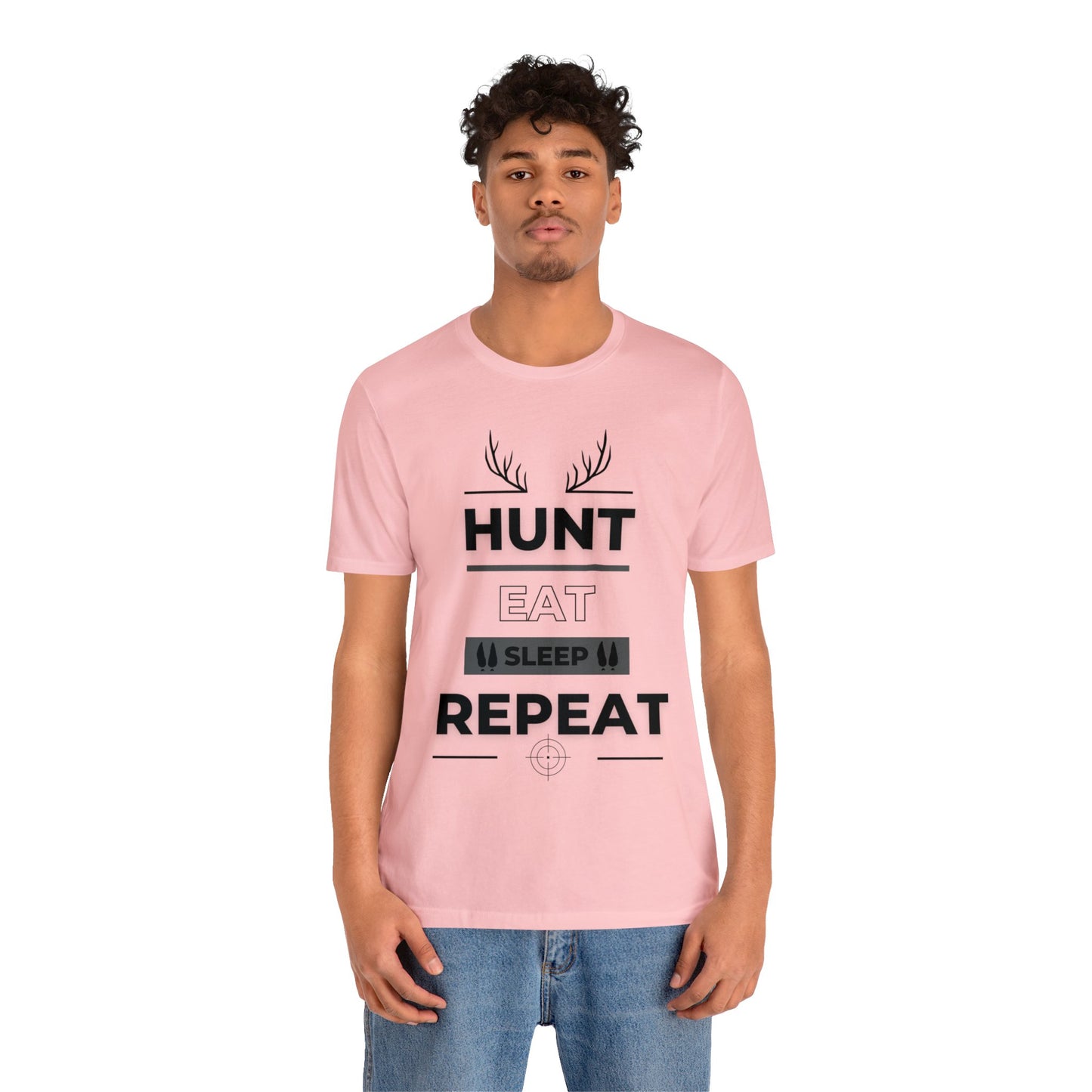 Hunt Eat Sleep Repeat Black Unisex Jersey Short Sleeve Tee