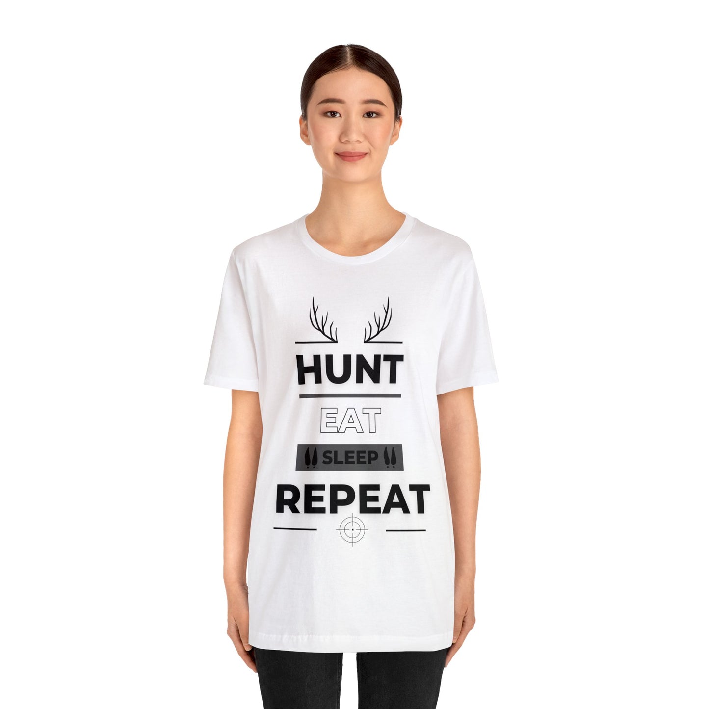 Hunt Eat Sleep Repeat Black Unisex Jersey Short Sleeve Tee