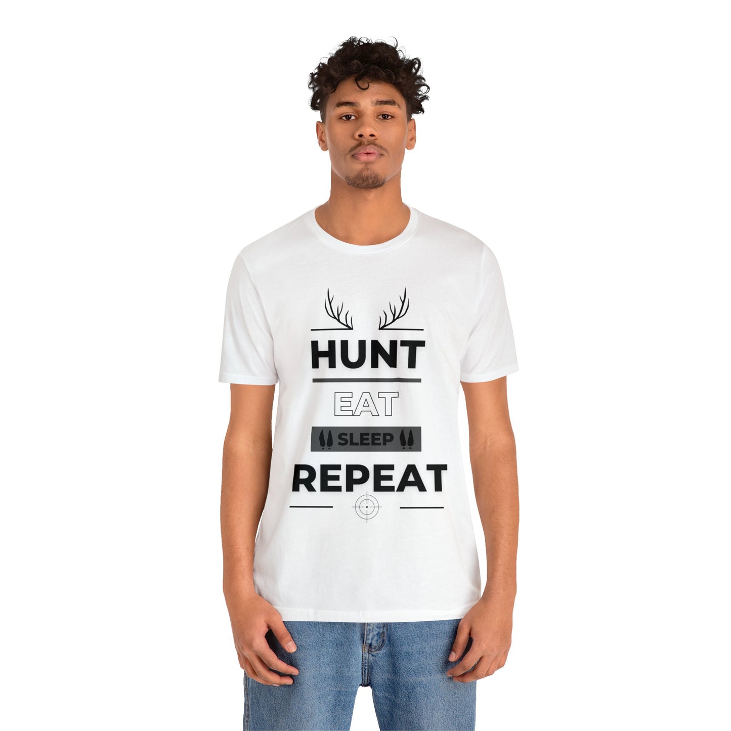 Hunt Eat Sleep Repeat Black Unisex Jersey Short Sleeve Tee