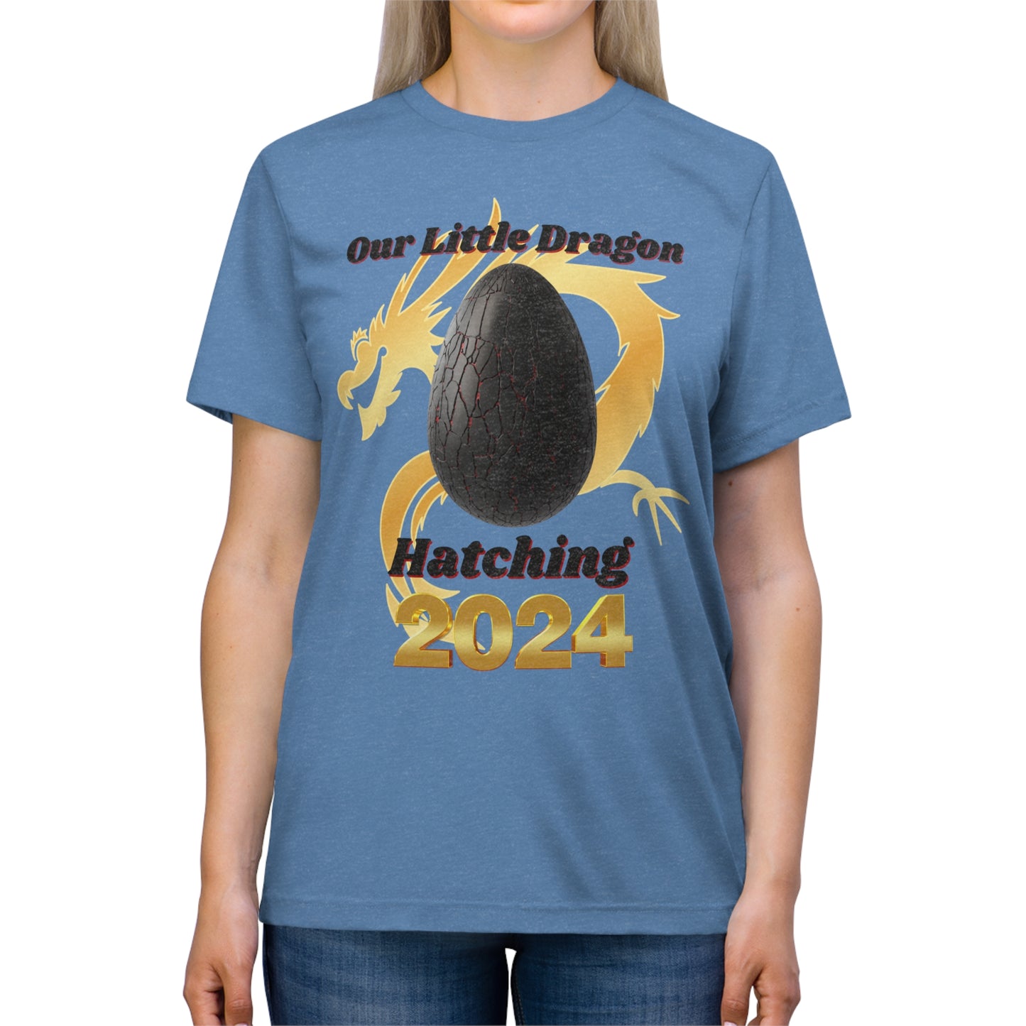 Our Little Dragon Hatching 2024 Unisex Triblend Tee