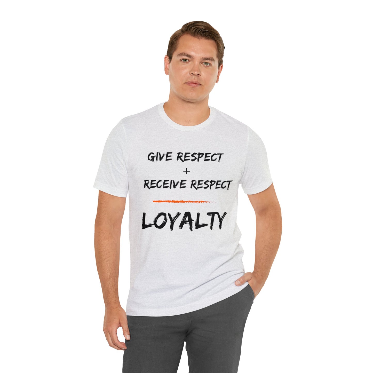 Give Respect + Receive Respect = Loyalty (B-Writing) Unisex Jersey Short Sleeve Tee