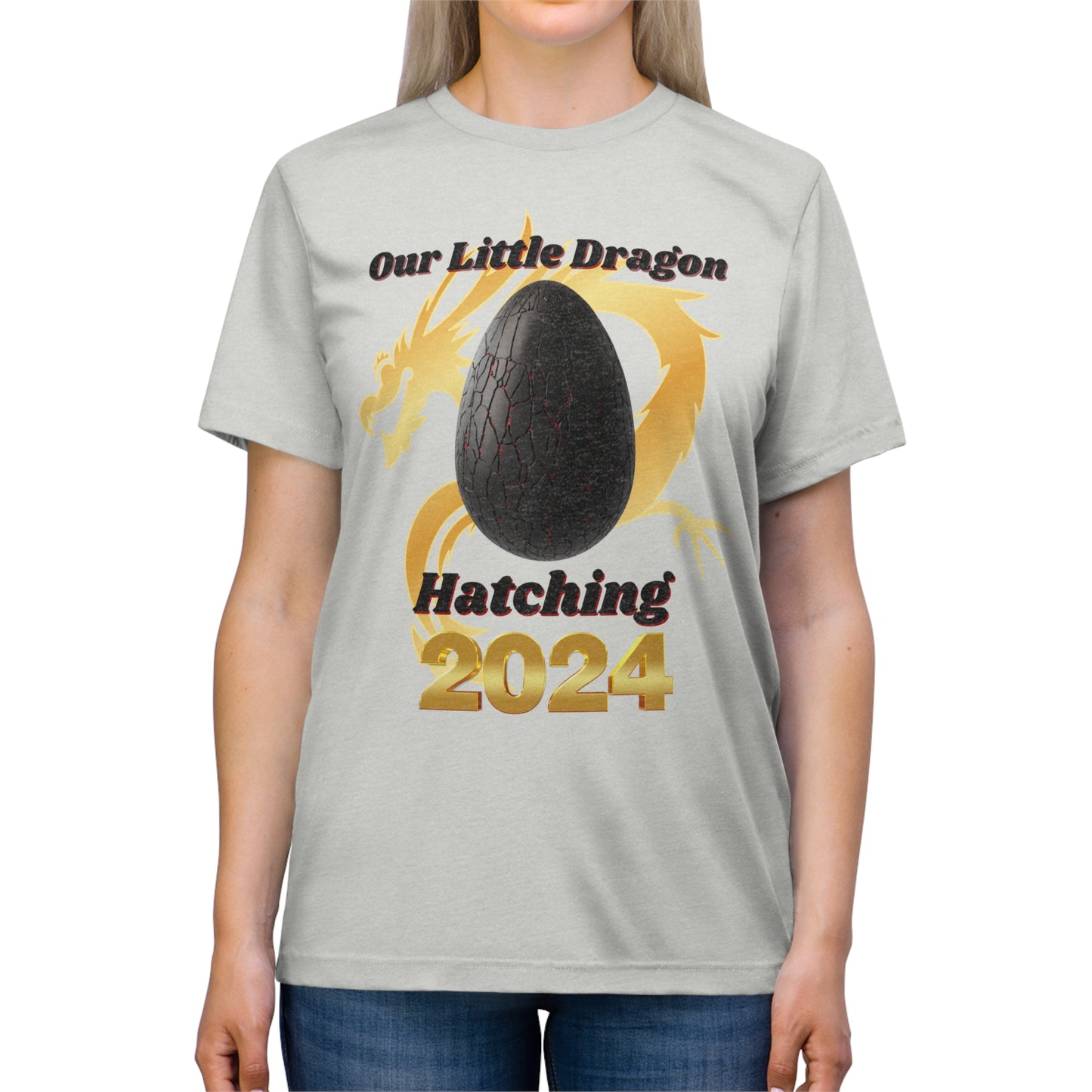 Our Little Dragon Hatching 2024 Unisex Triblend Tee