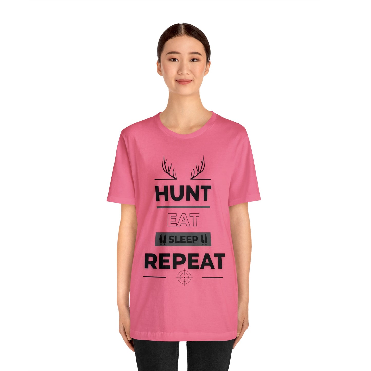 Hunt Eat Sleep Repeat Black Unisex Jersey Short Sleeve Tee