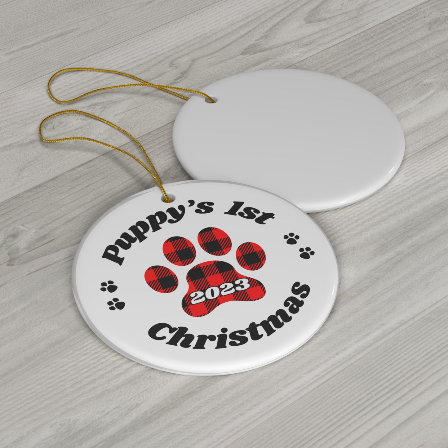 Puppy's 1st Christmas Paw Ceramic Ornament, 1-Pack