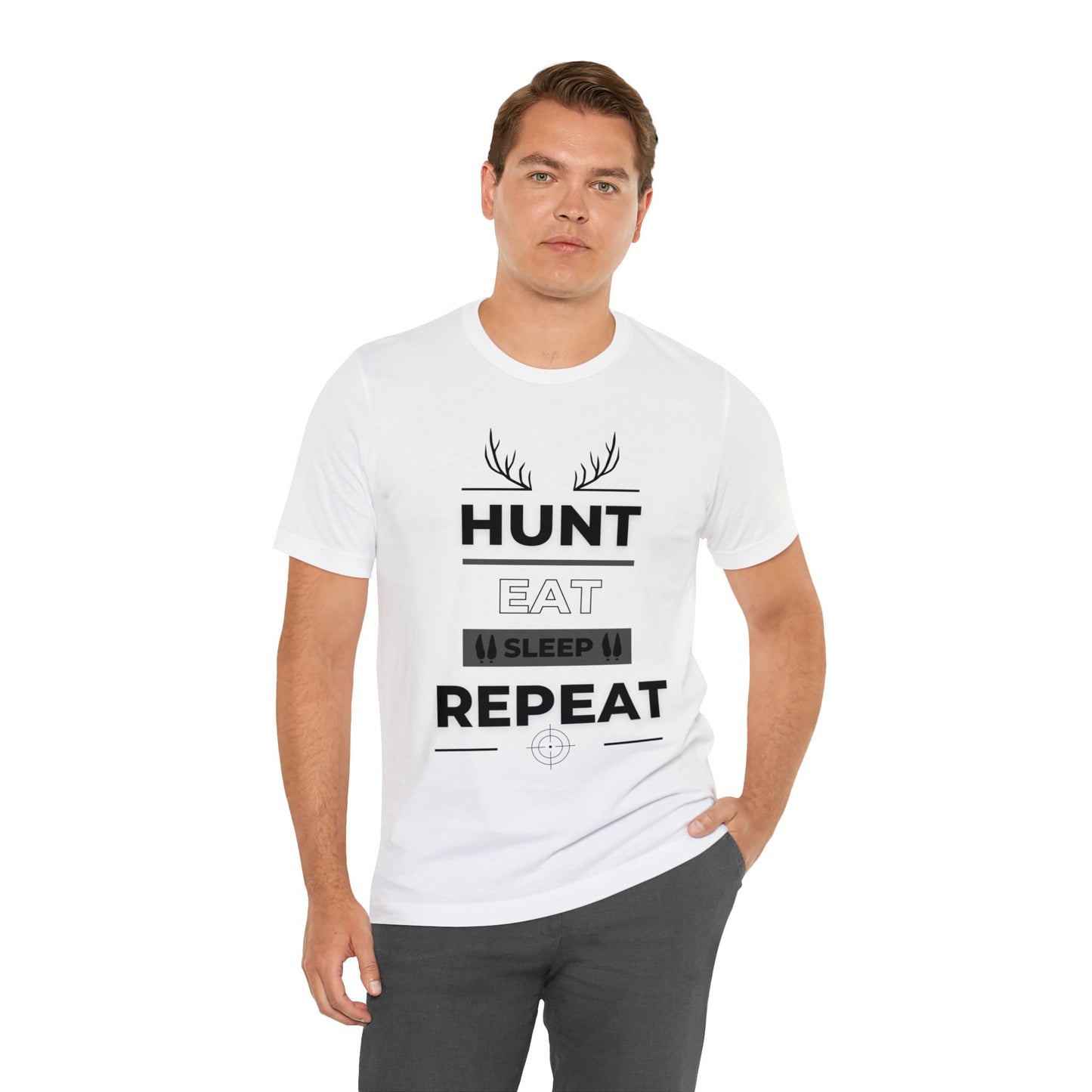 Hunt Eat Sleep Repeat Black Unisex Jersey Short Sleeve Tee