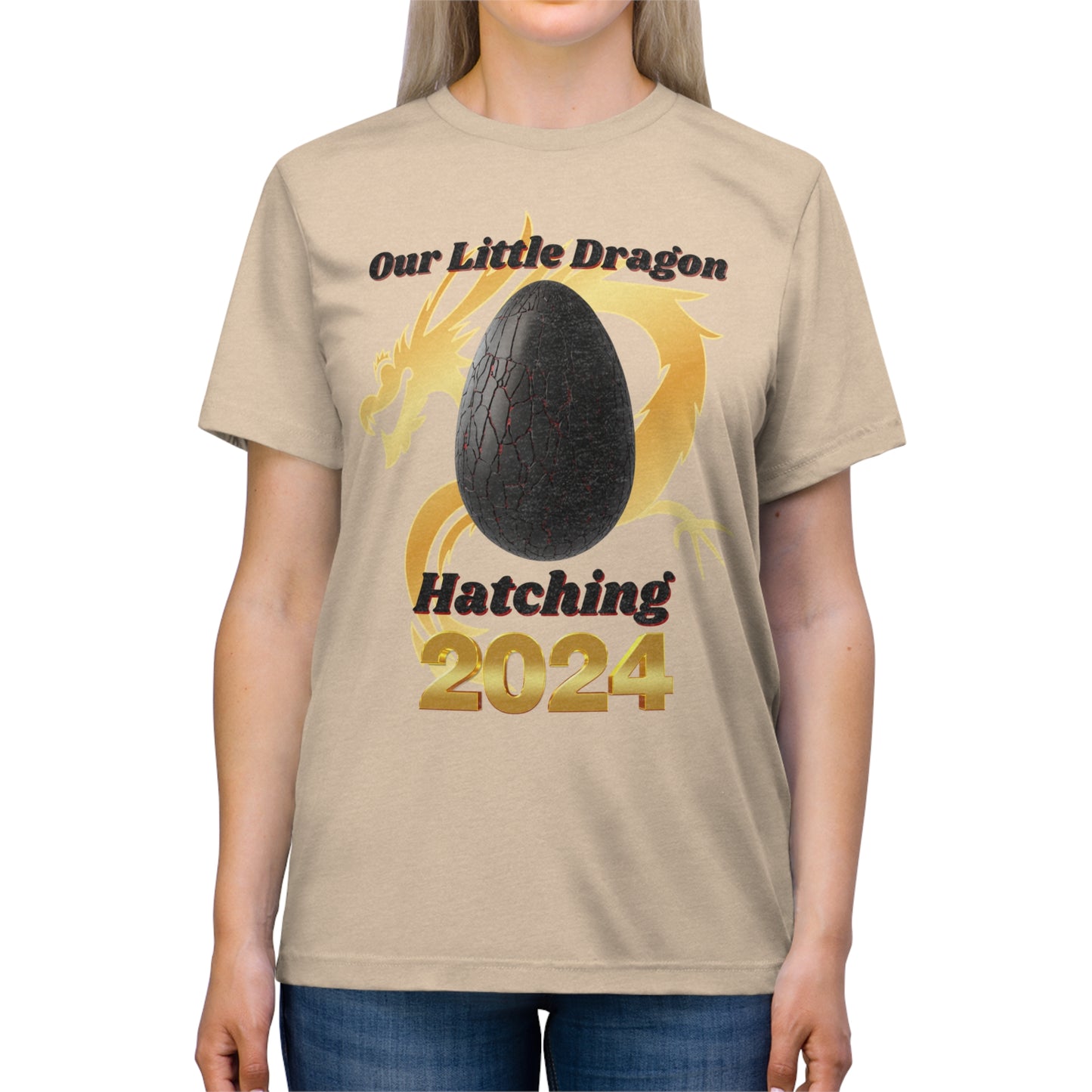 Our Little Dragon Hatching 2024 Unisex Triblend Tee