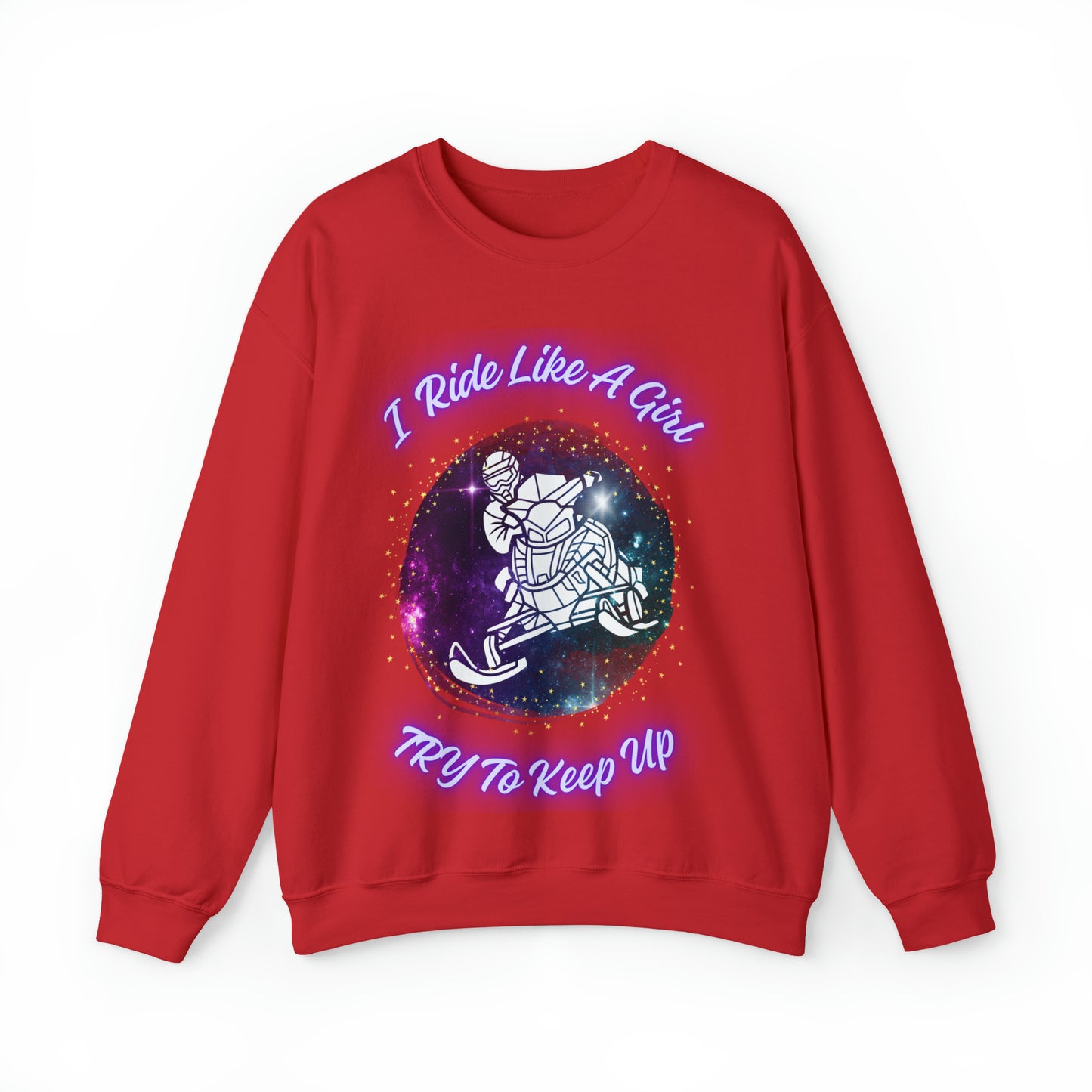 I Ride Like A Girl Try To Keep Up Unisex Heavy Blend™ Crewneck Sweatshirt