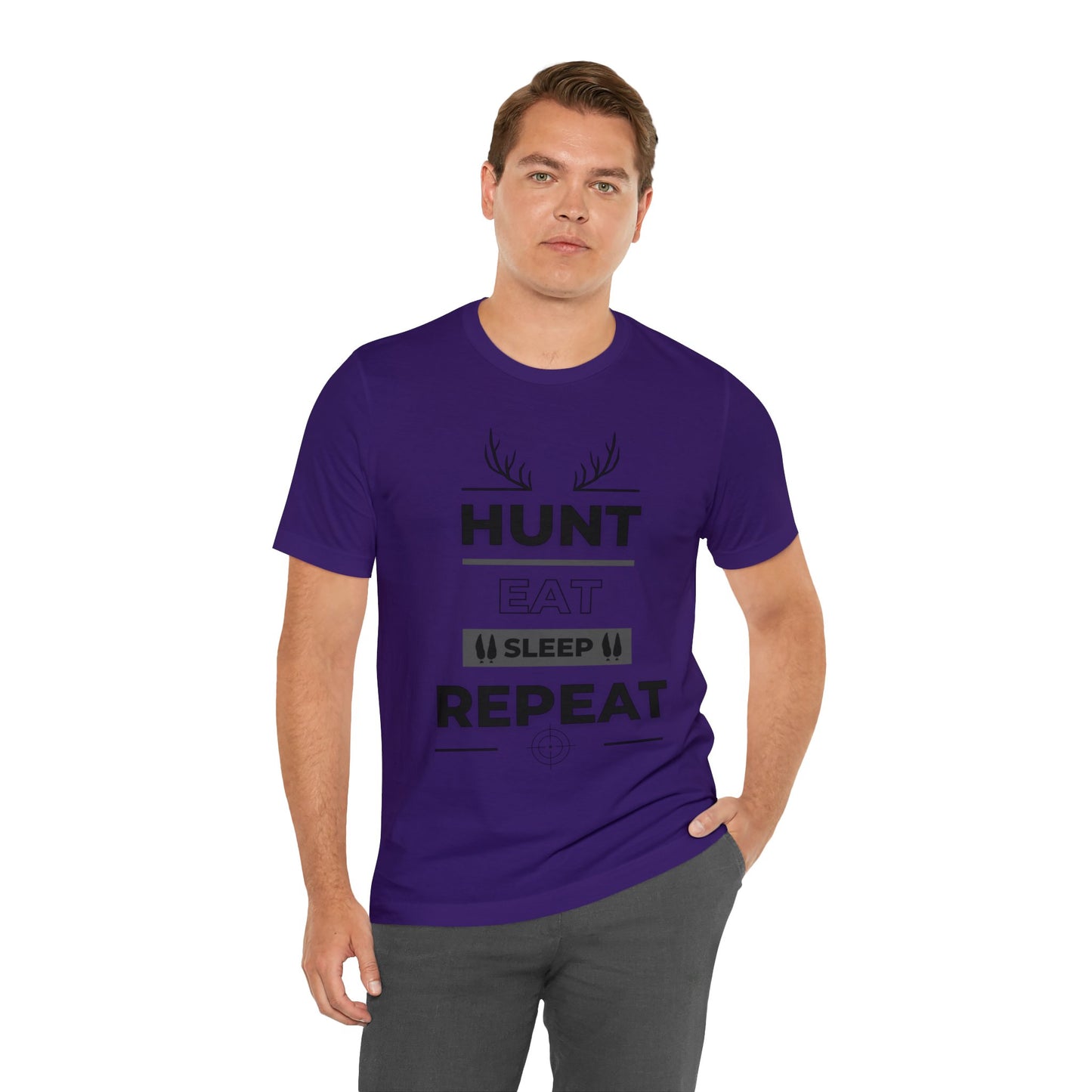 Hunt Eat Sleep Repeat Black Unisex Jersey Short Sleeve Tee