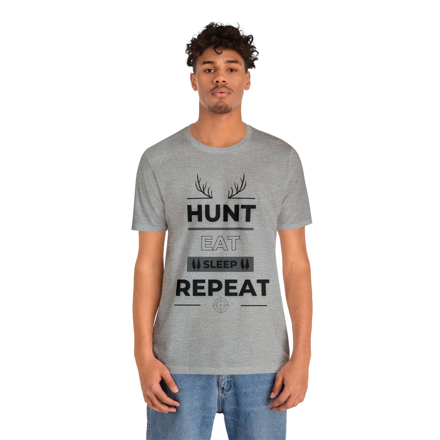 Hunt Eat Sleep Repeat Black Unisex Jersey Short Sleeve Tee