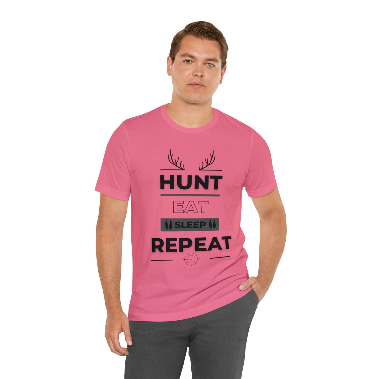 Hunt Eat Sleep Repeat Black Unisex Jersey Short Sleeve Tee