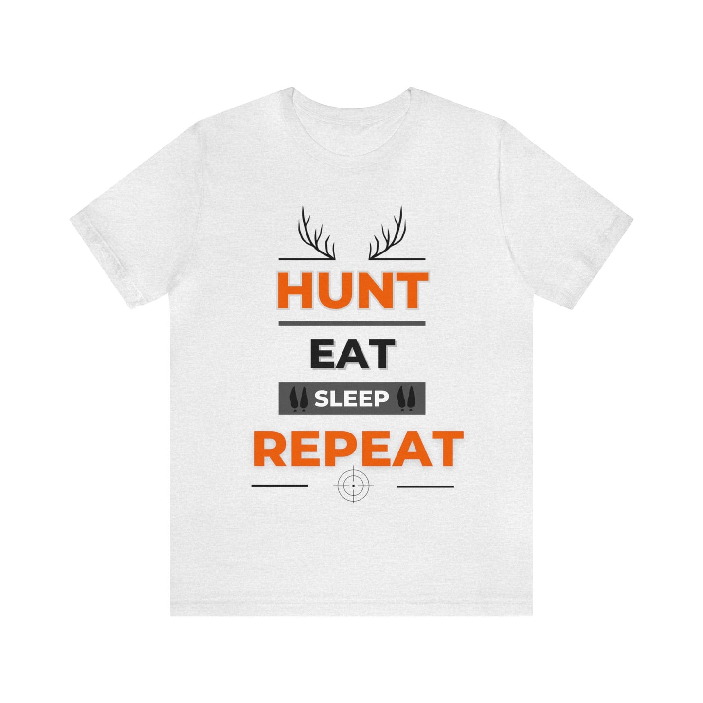 Hunt Eat Sleep Repeat Orange Unisex Jersey Short Sleeve Tee