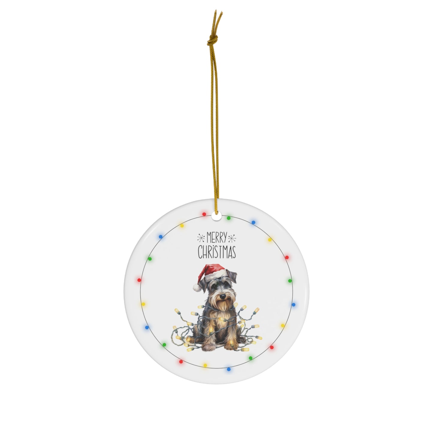 Christmas Dog 2 Ceramic Ornament, 1-Pack