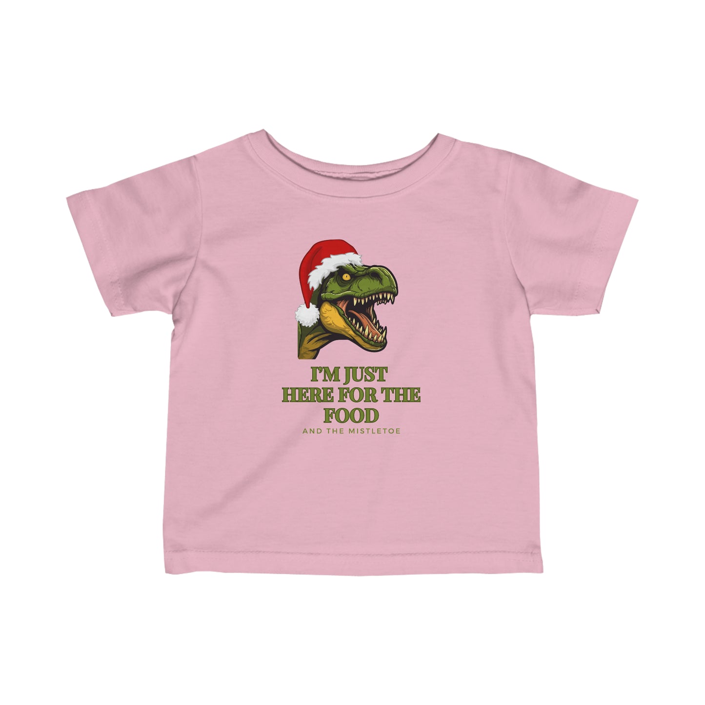 I'm Just Here For The Food And The Mistletoe Infant Fine Jersey Tee