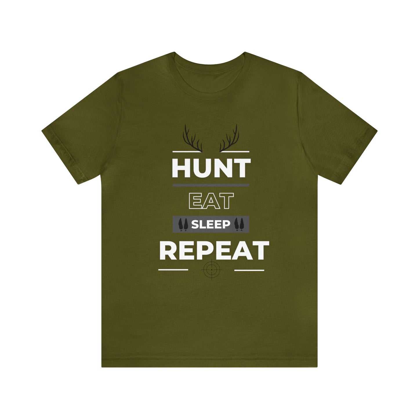 Hunt Eat Sleep Repeat Bla/Wht Unisex Jersey Short Sleeve Tee