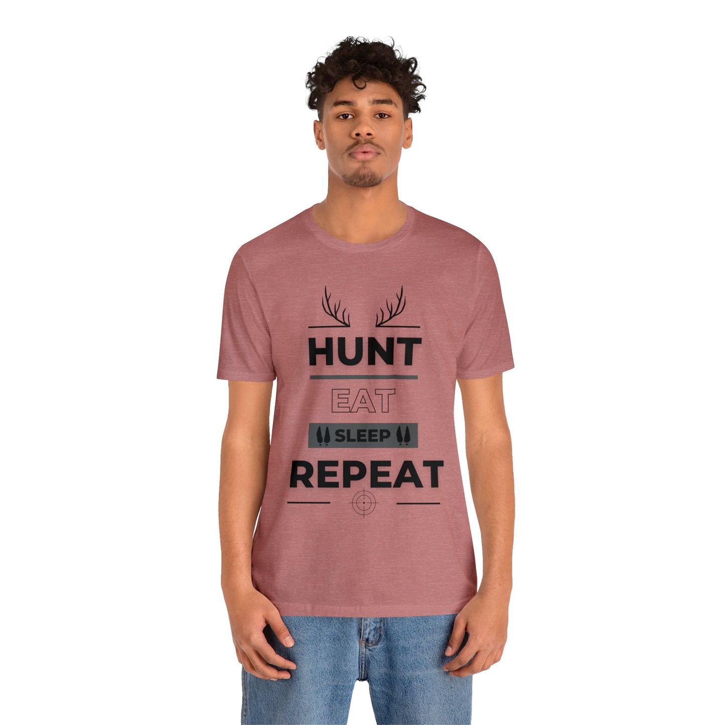 Hunt Eat Sleep Repeat Black Unisex Jersey Short Sleeve Tee