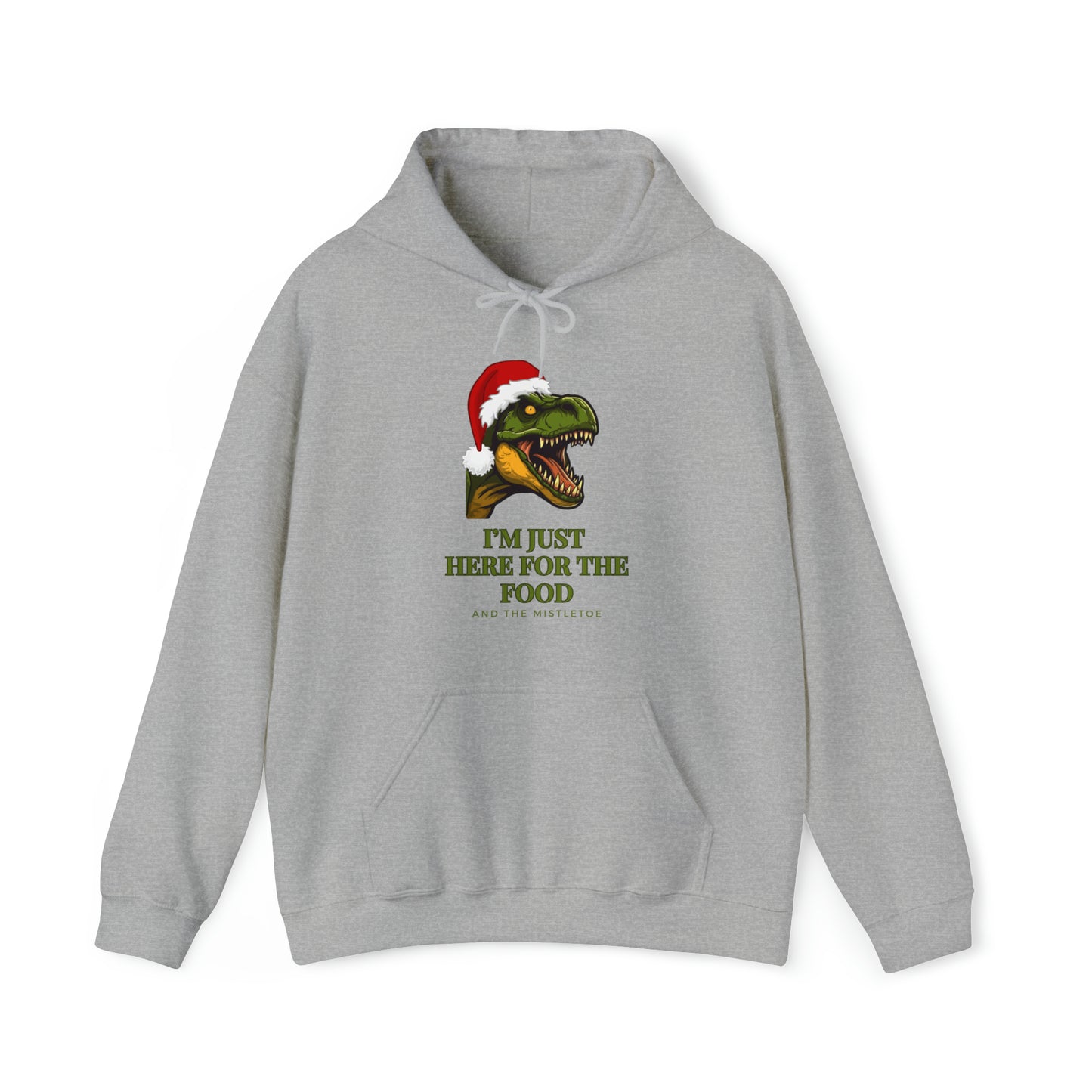I'm Just Here For The Food And Mistletoe Unisex Heavy Blend™ Hooded Sweatshirt