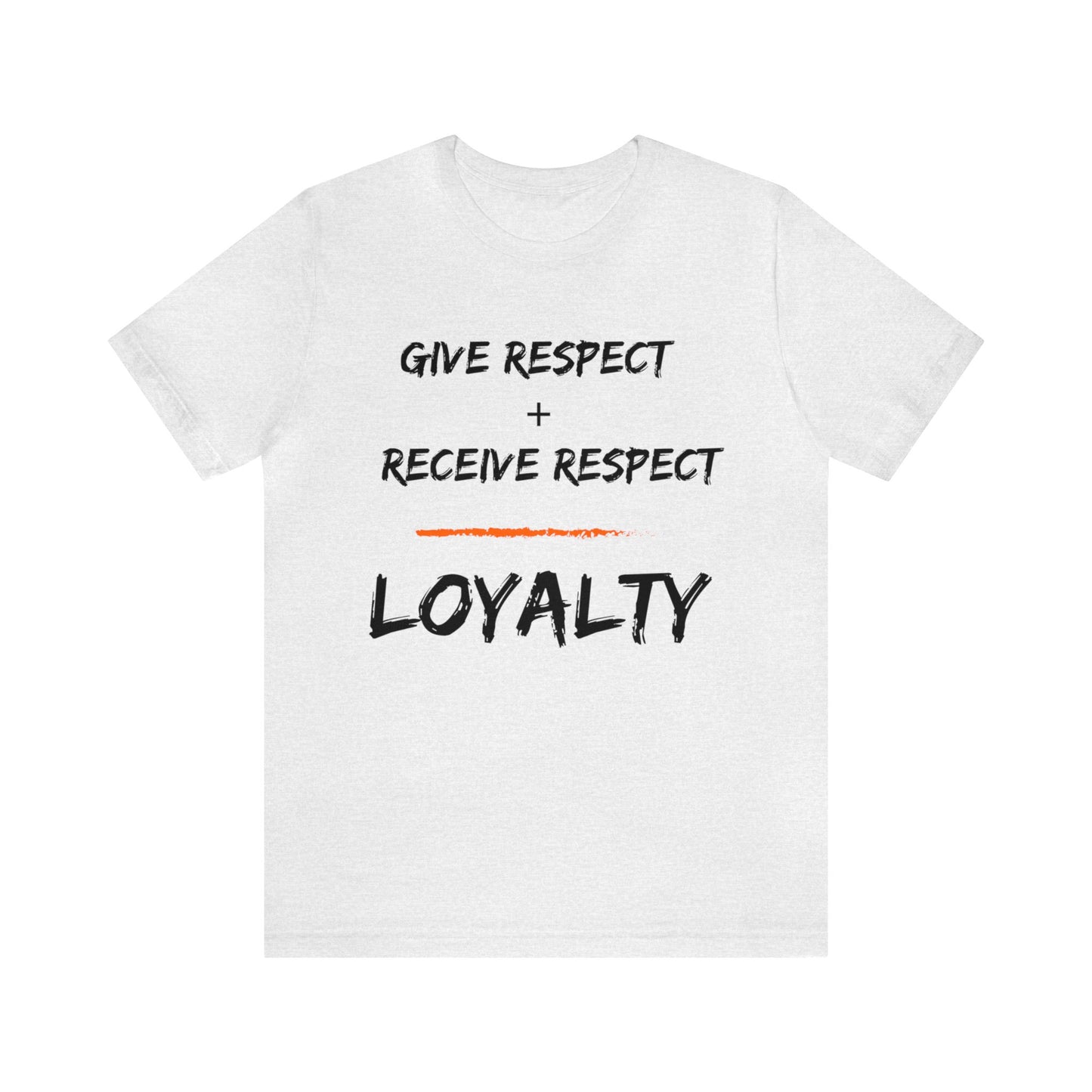 Give Respect + Receive Respect = Loyalty (B-Writing) Unisex Jersey Short Sleeve Tee