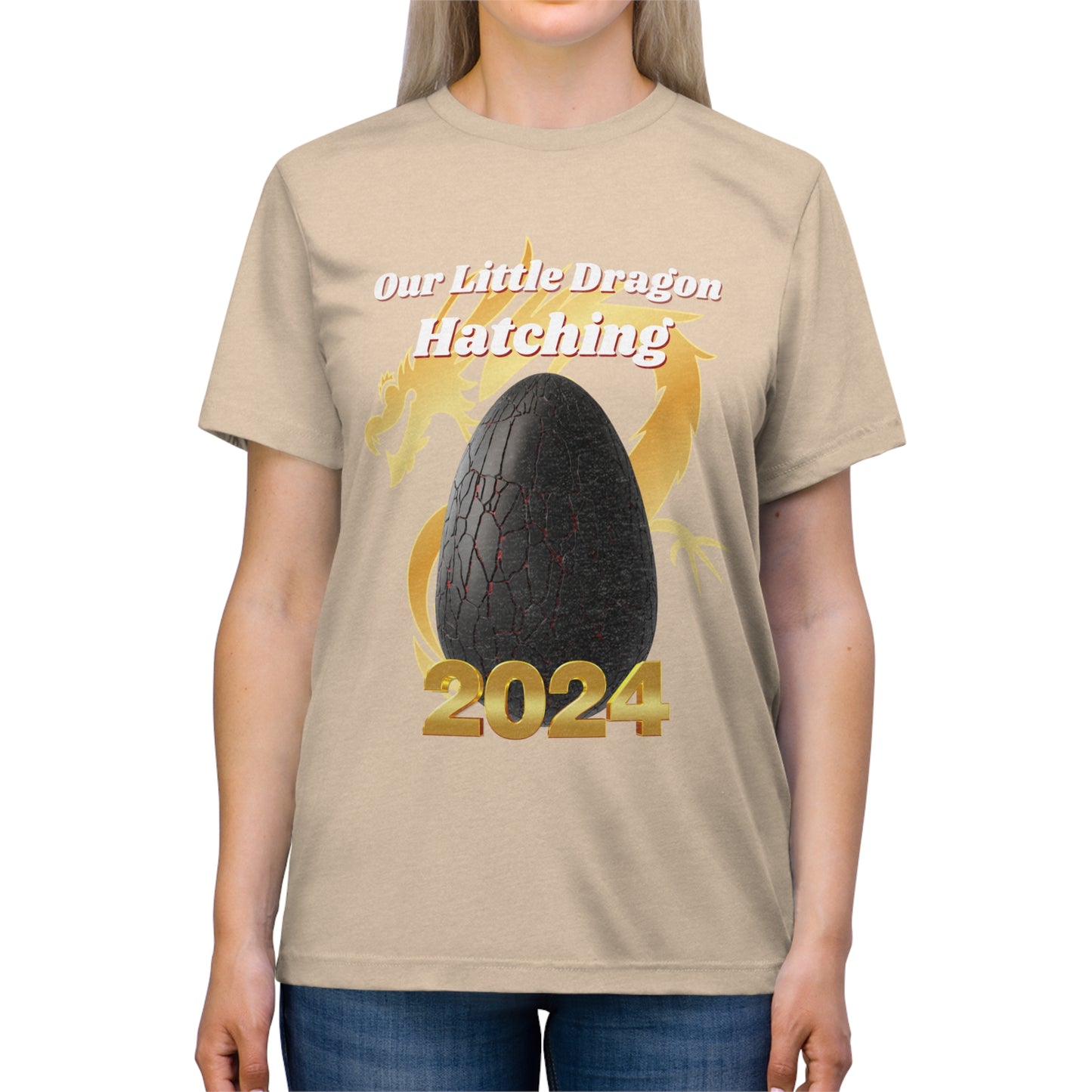 2024 Our Little Dragon Hatching Unisex Triblend Tee