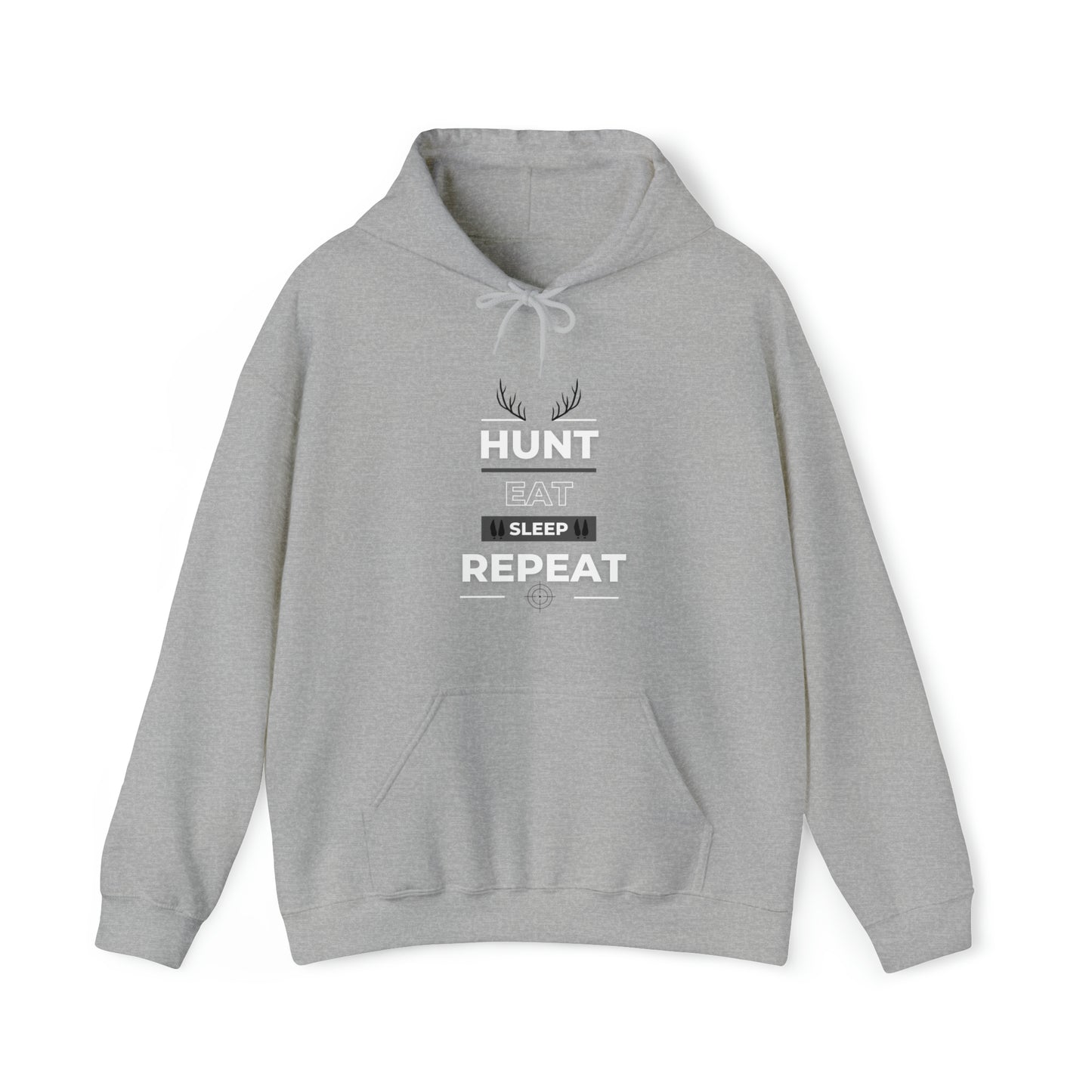 Hunt Eat Sleep Repeat Bla/Wht Unisex Heavy Blend™ Hooded Sweatshirt