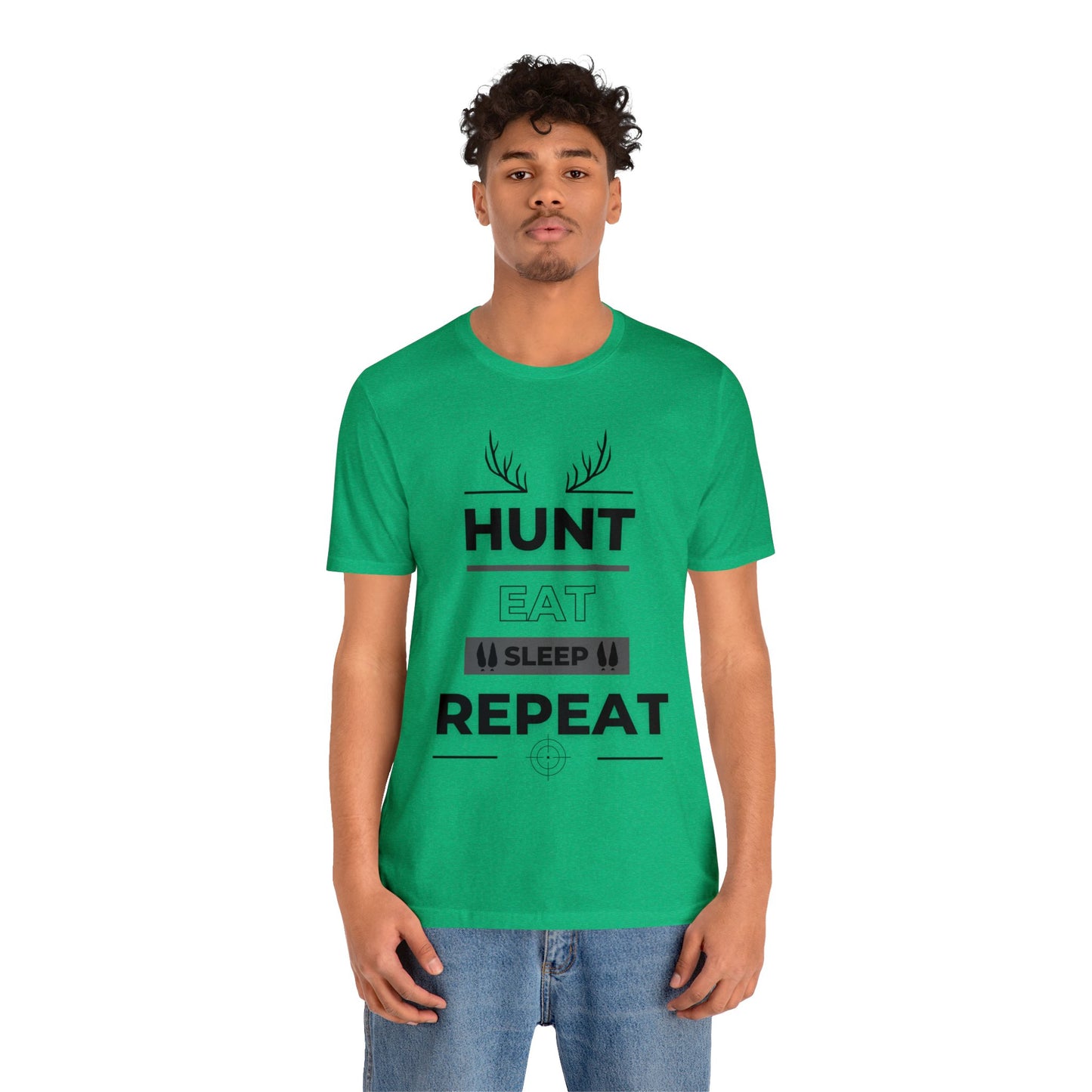 Hunt Eat Sleep Repeat Black Unisex Jersey Short Sleeve Tee