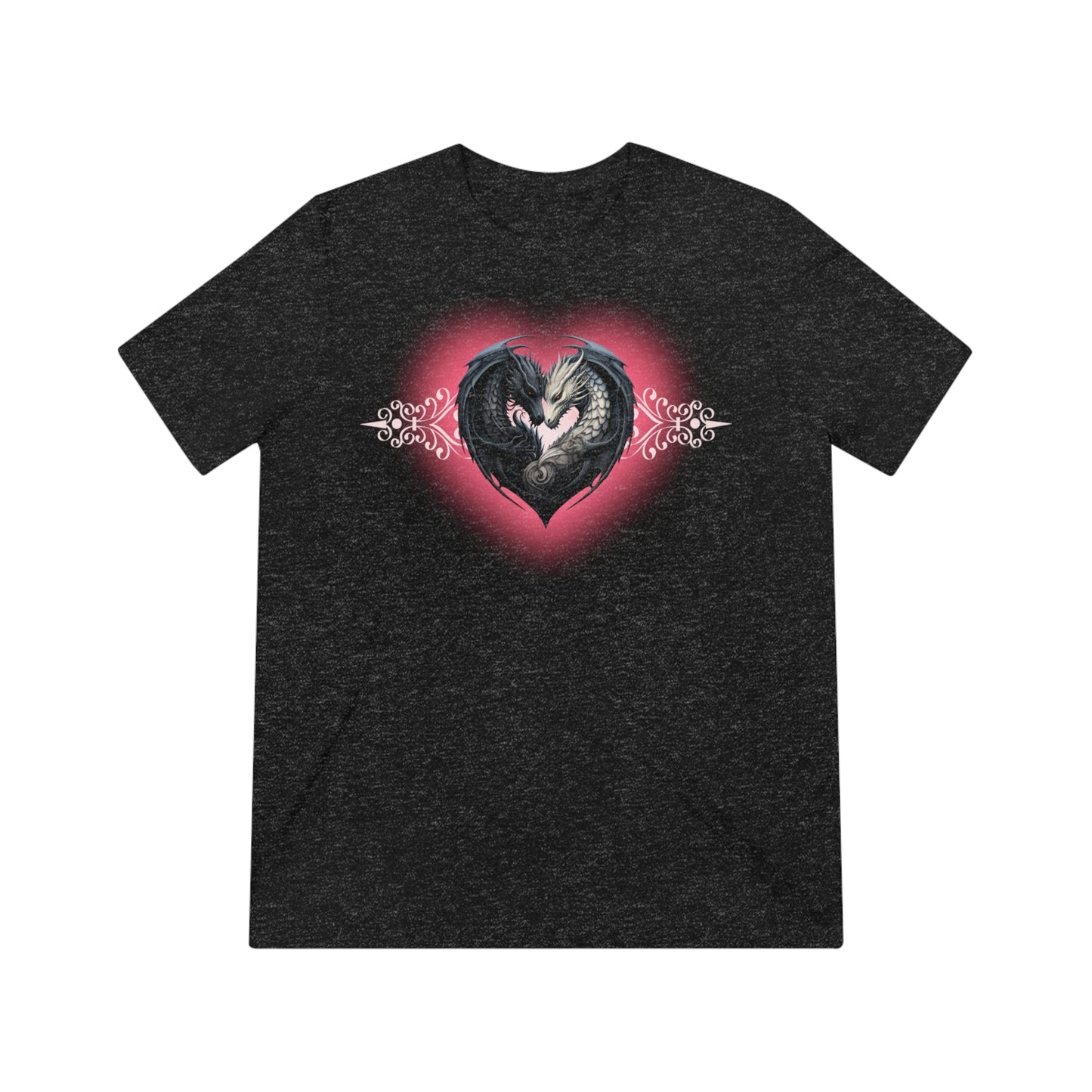 Dragon Love White Heart Unisex Triblend Tee