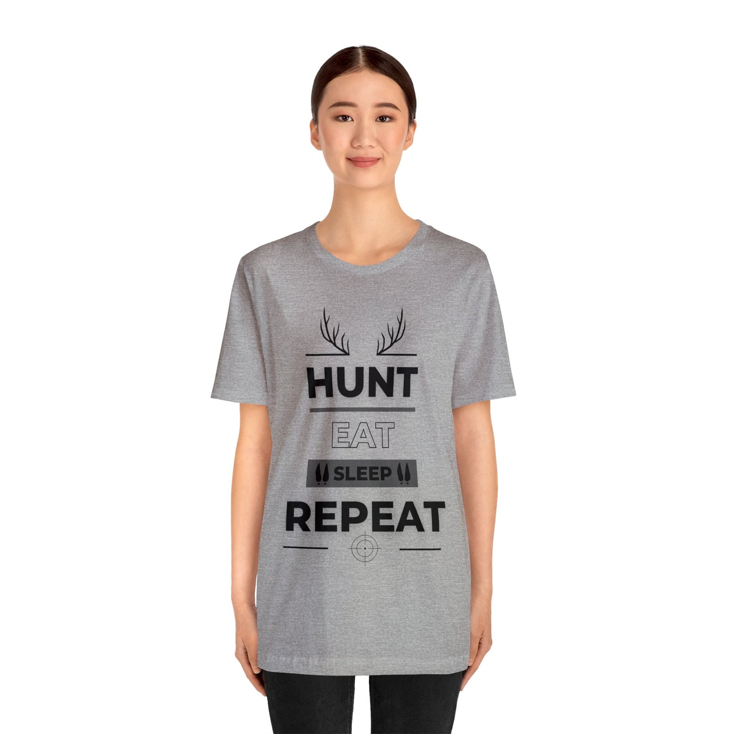 Hunt Eat Sleep Repeat Black Unisex Jersey Short Sleeve Tee