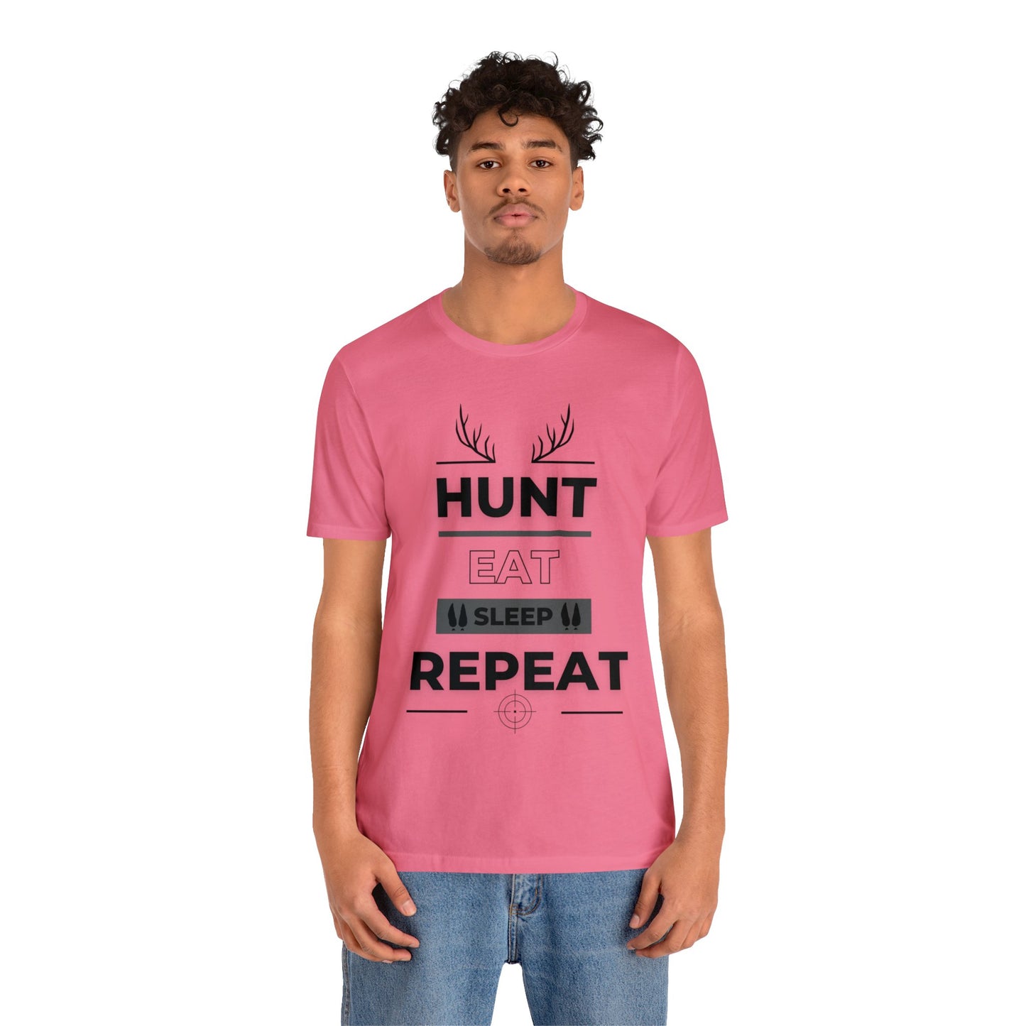 Hunt Eat Sleep Repeat Black Unisex Jersey Short Sleeve Tee