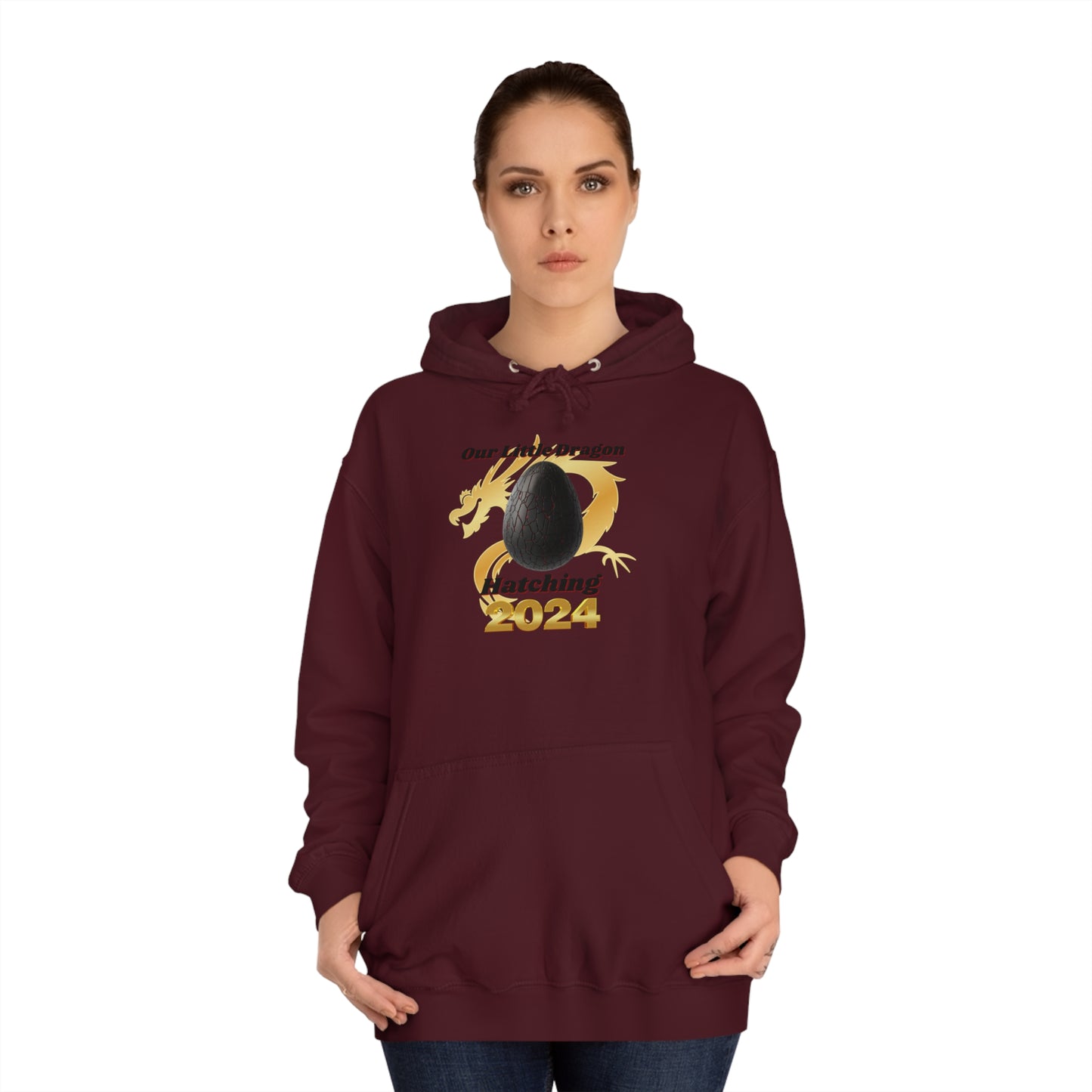 Our Little Dragon Hatching 2024 Unisex College Hoodie