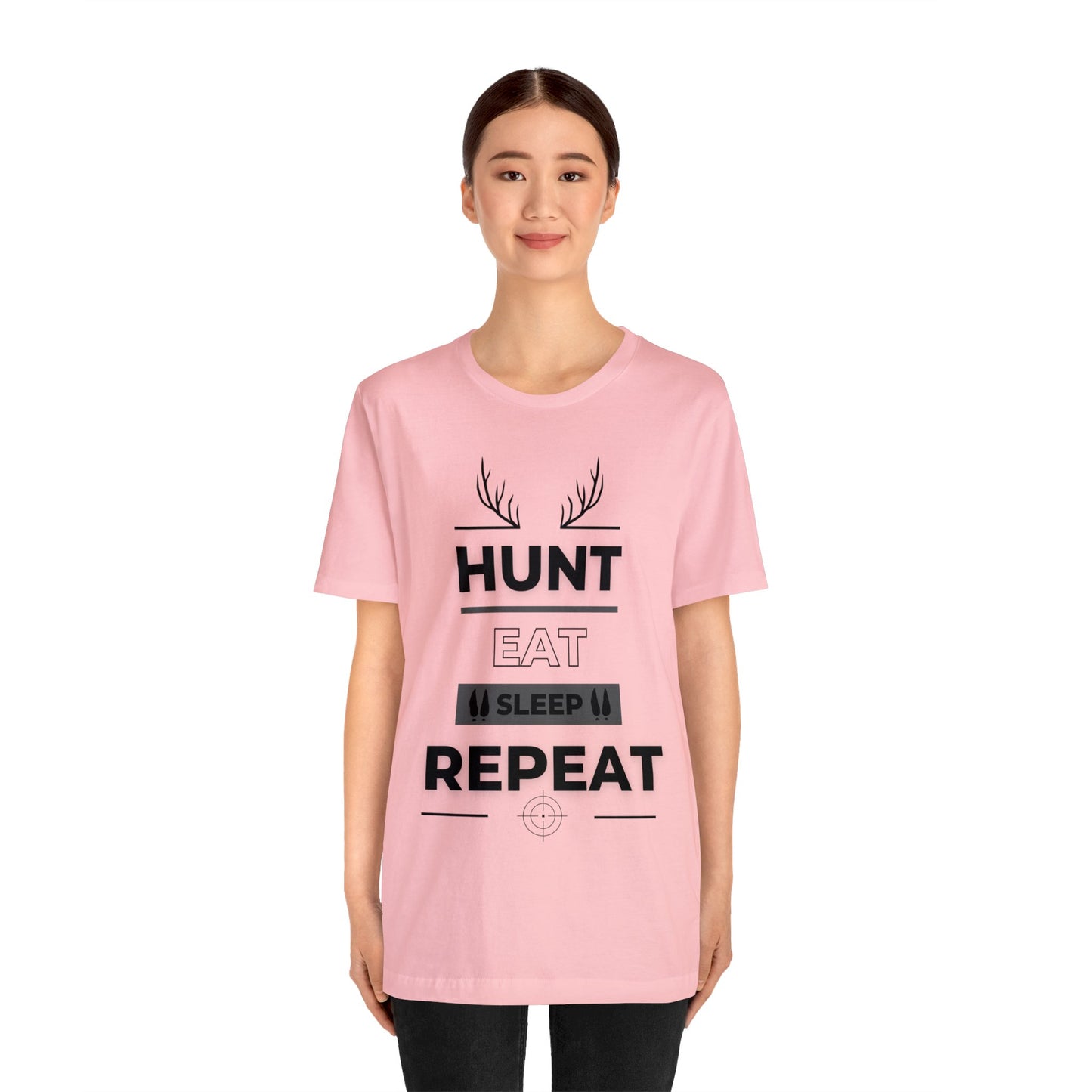 Hunt Eat Sleep Repeat Black Unisex Jersey Short Sleeve Tee