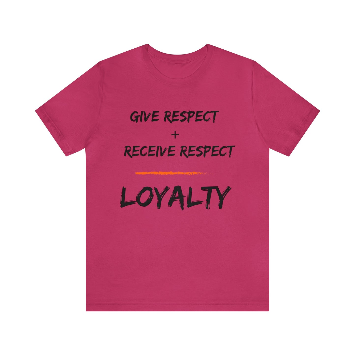 Give Respect + Receive Respect = Loyalty (B-Writing) Unisex Jersey Short Sleeve Tee