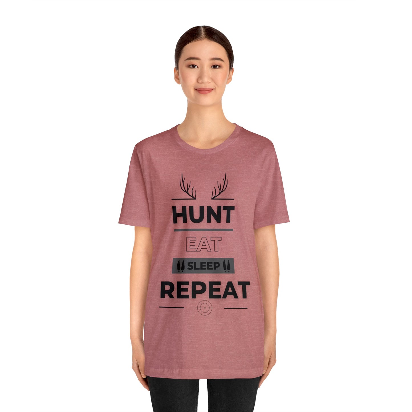 Hunt Eat Sleep Repeat Black Unisex Jersey Short Sleeve Tee