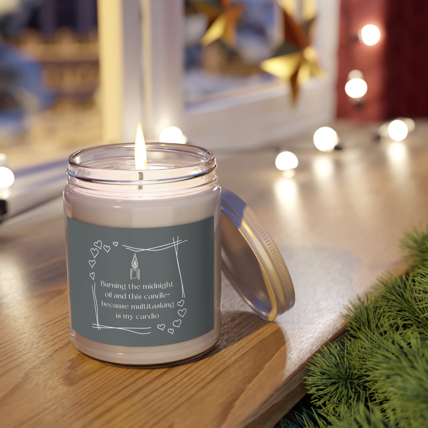 Burning the midnight oil and this candle—because multitasking is my cardio Scented Candles, 9oz