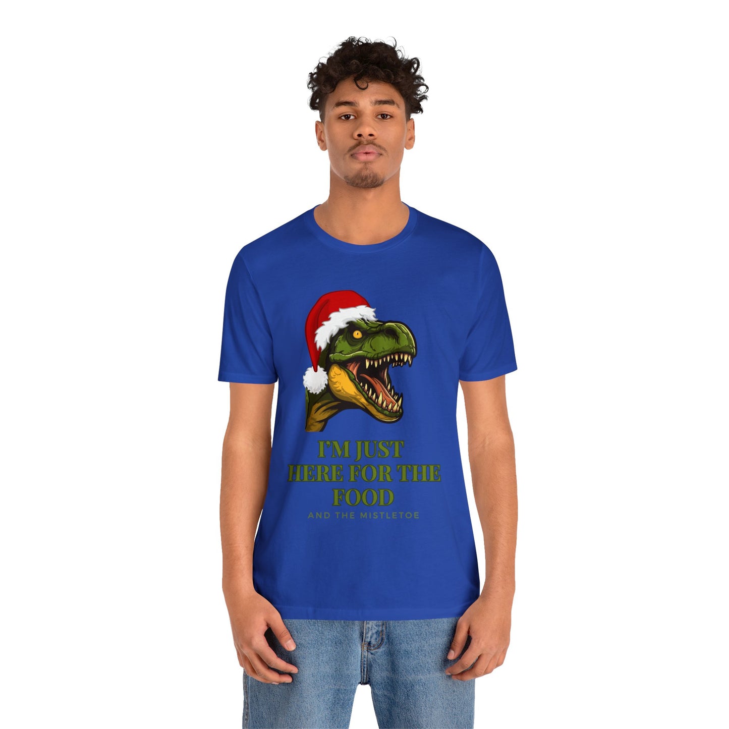 I'm Just Here For The Food And The Mistletoe Unisex Jersey Short Sleeve Tee