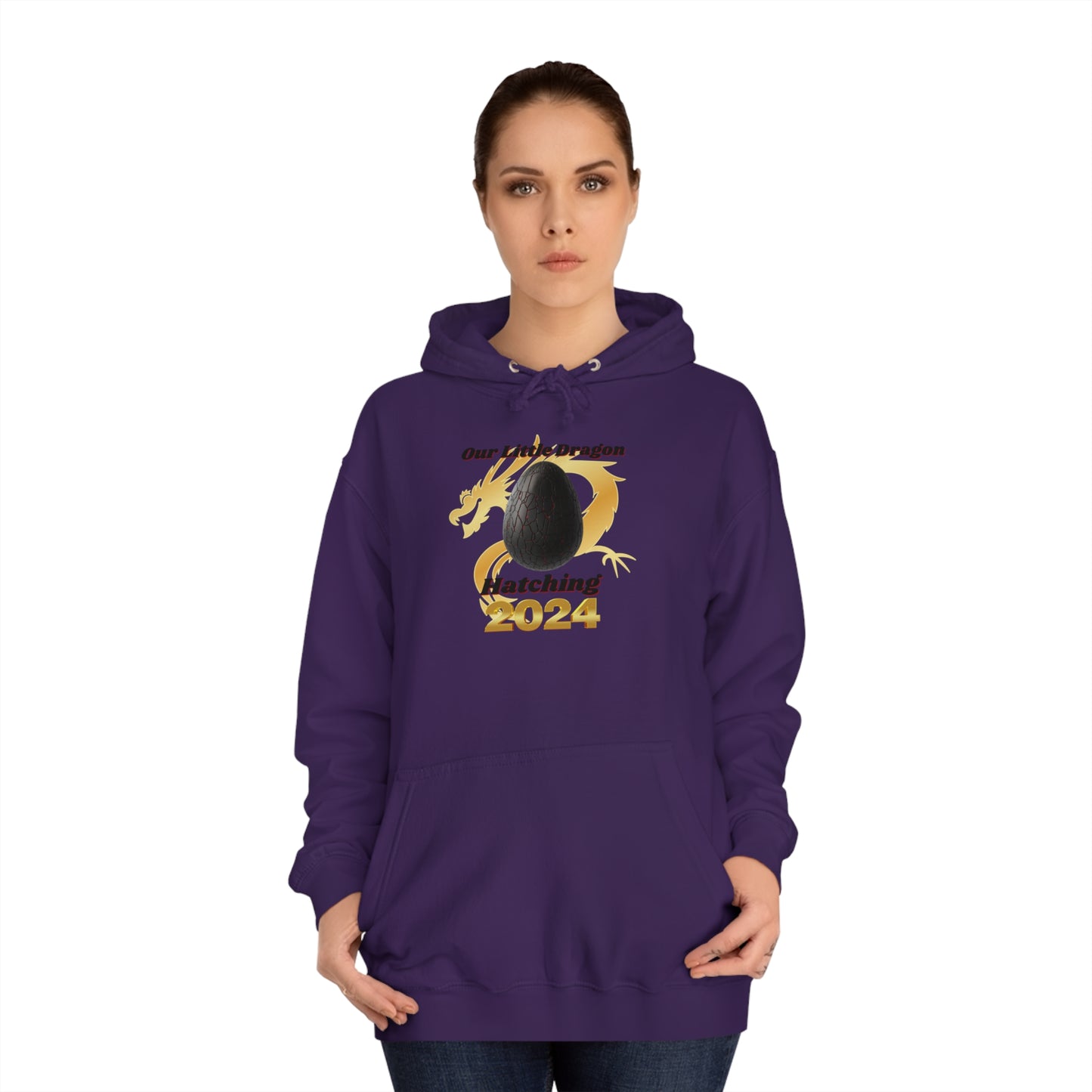 Our Little Dragon Hatching 2024 Unisex College Hoodie