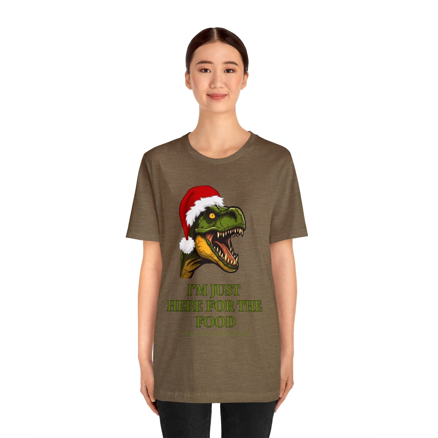 I'm Just Here For The Food And The Mistletoe Unisex Jersey Short Sleeve Tee