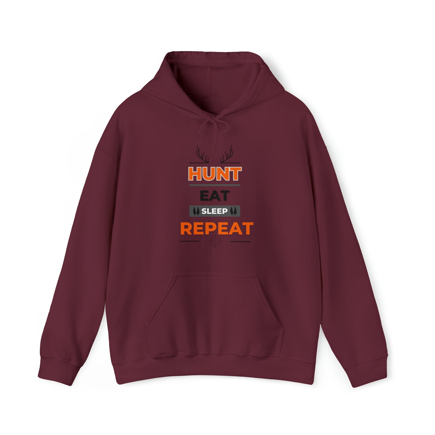 Hunt Eat Sleep Repeat Orange Unisex Heavy Blend™ Hooded Sweatshirt