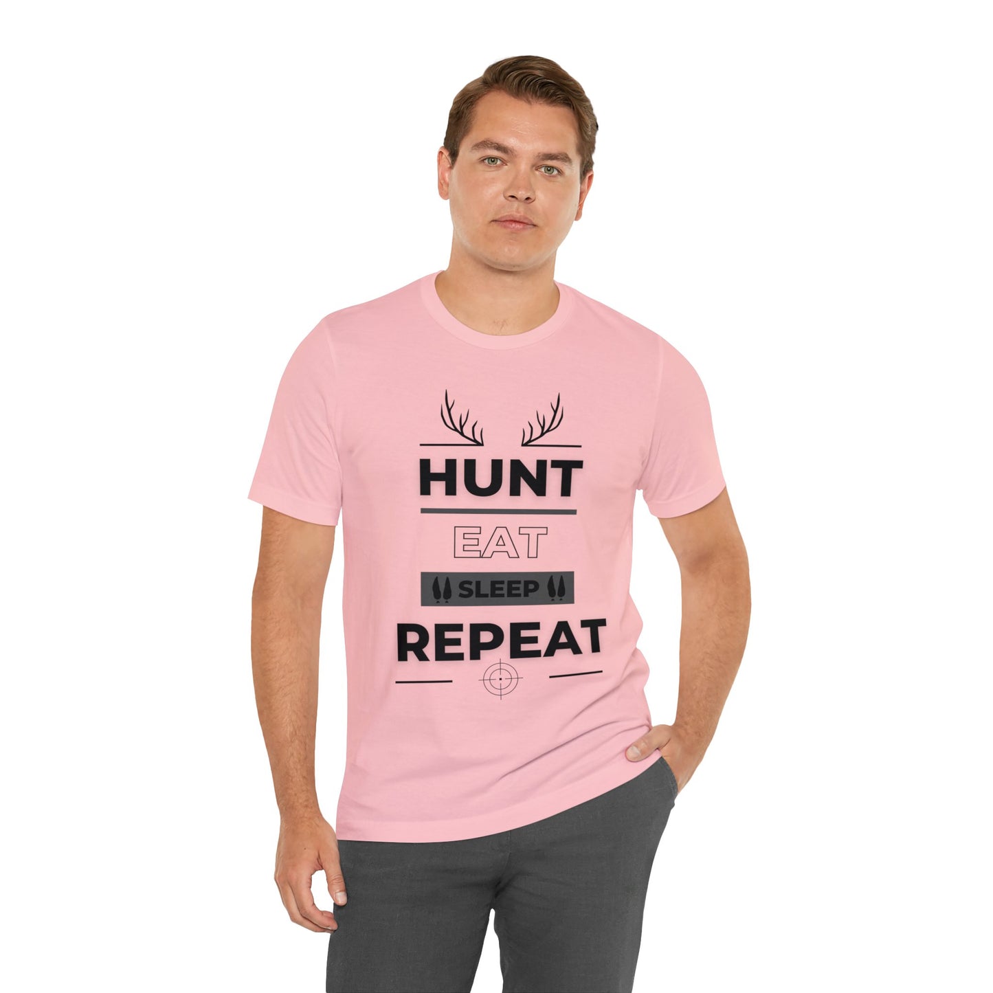 Hunt Eat Sleep Repeat Black Unisex Jersey Short Sleeve Tee