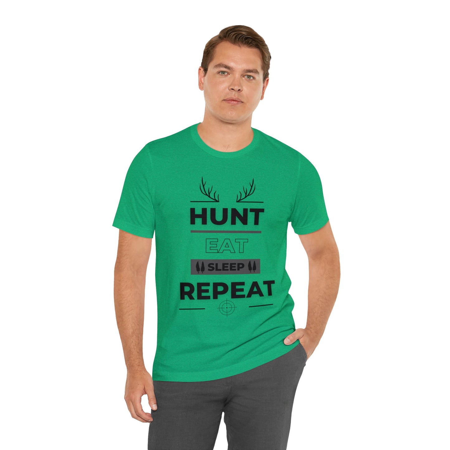 Hunt Eat Sleep Repeat Black Unisex Jersey Short Sleeve Tee