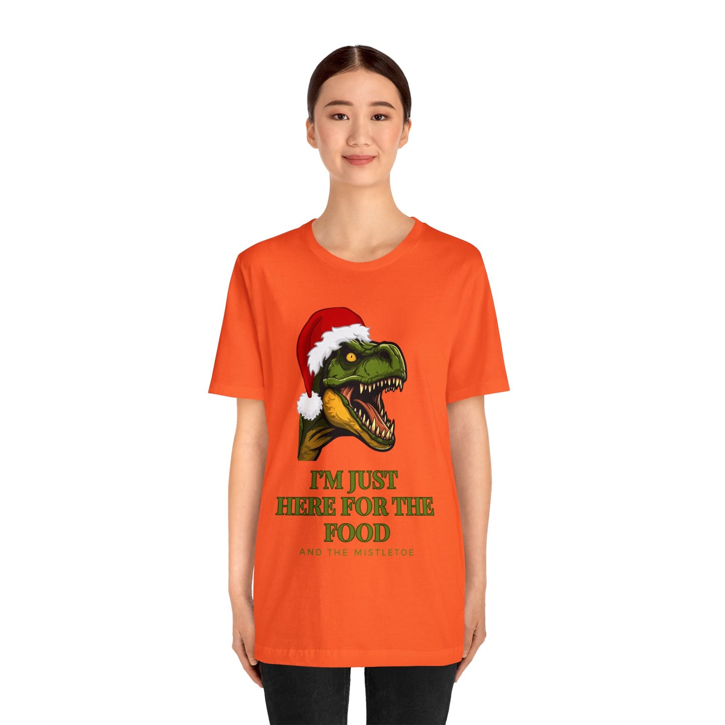 I'm Just Here For The Food And The Mistletoe Unisex Jersey Short Sleeve Tee