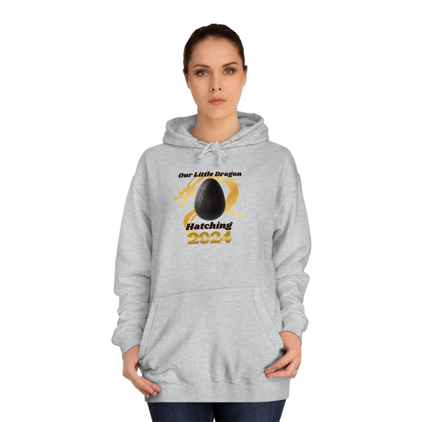 Our Little Dragon Hatching 2024 Unisex College Hoodie