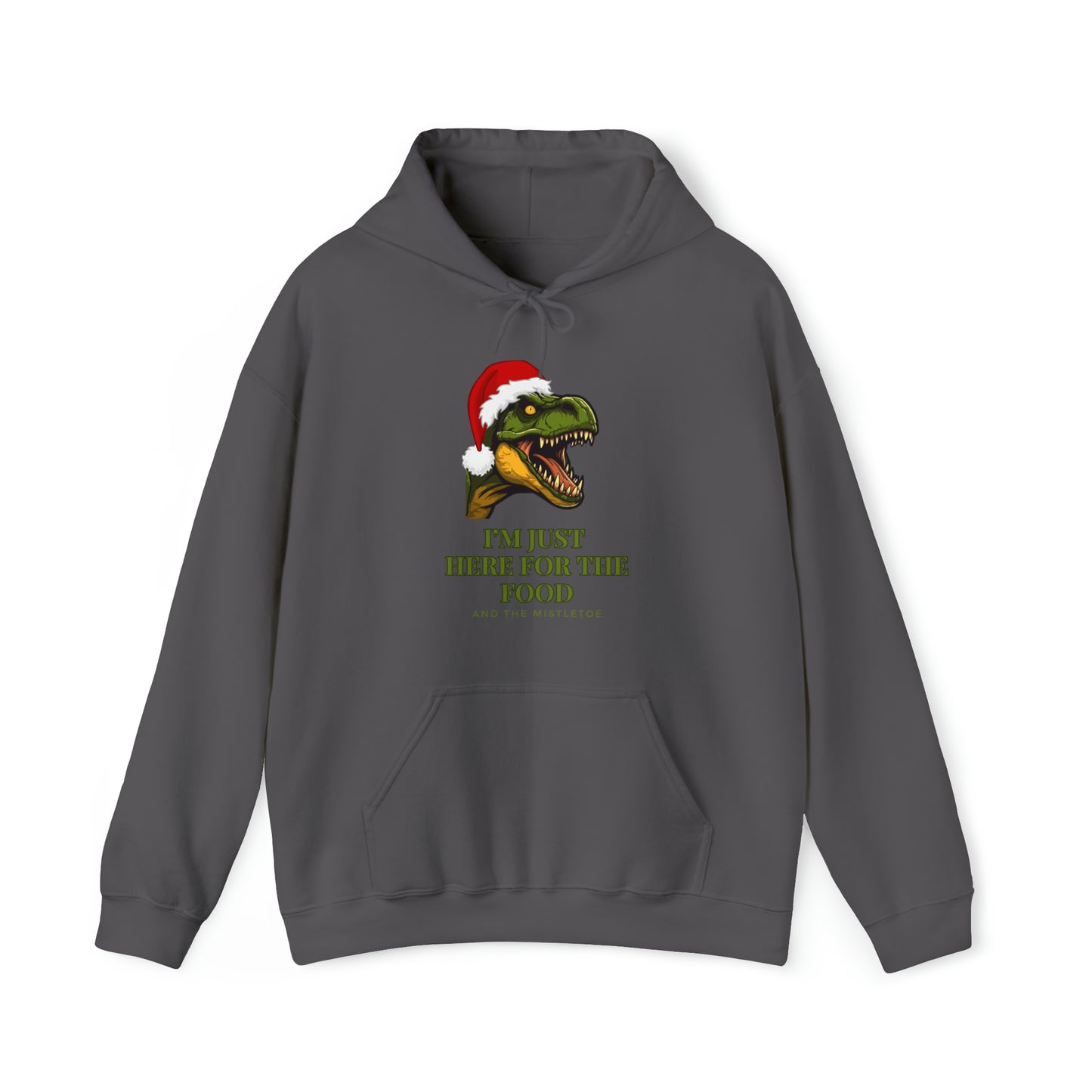 I'm Just Here For The Food And Mistletoe Unisex Heavy Blend™ Hooded Sweatshirt