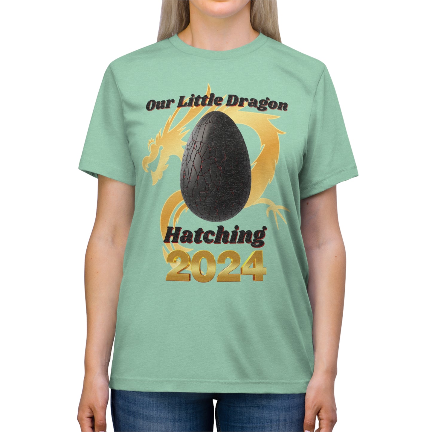 Our Little Dragon Hatching 2024 Unisex Triblend Tee