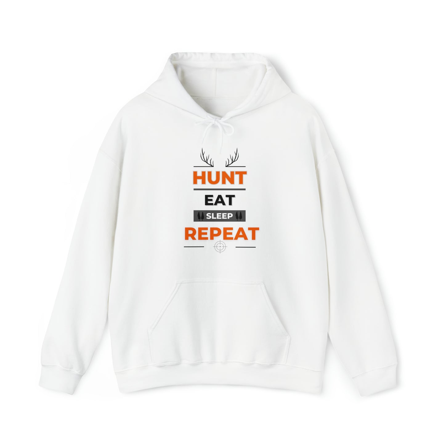 Hunt Eat Sleep Repeat Orange Unisex Heavy Blend™ Hooded Sweatshirt