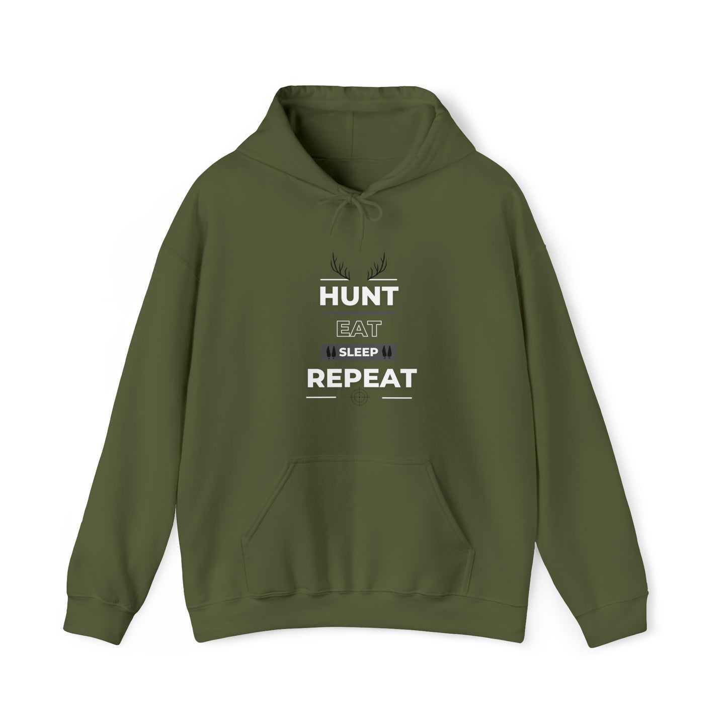 Hunt Eat Sleep Repeat Bla/Wht Unisex Heavy Blend™ Hooded Sweatshirt